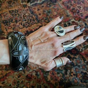 Laser Cut Black Acrylic Bracelet Statement Jewelry